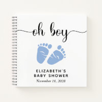 Baby Boy Shower Blue Feet Guest Book
