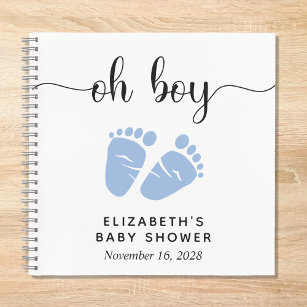 Baby Boy Shower Blue Feet Guest Book