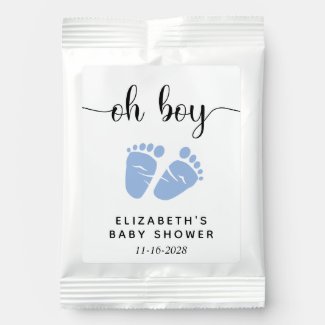 Baby Boy Shower Blue Feet Party Favor Hot Chocolate Drink Mix