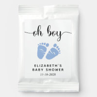 Baby Boy Shower Blue Feet Party Favor Hot Chocolate Drink Mix