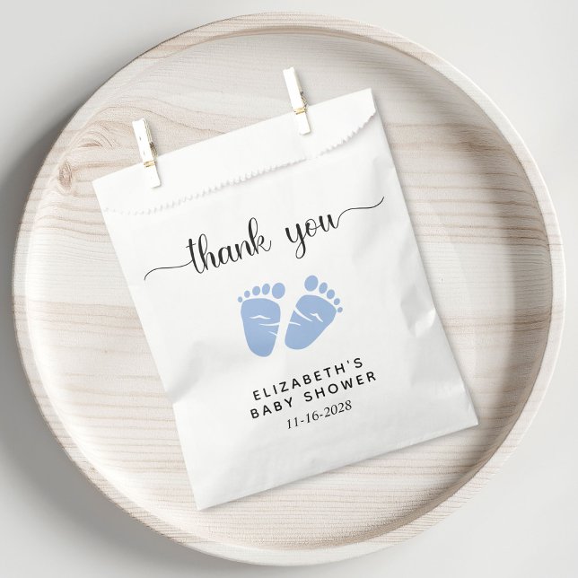 Baby Boy Shower Blue Feet Thank You Favor Bag (Creator Uploaded)