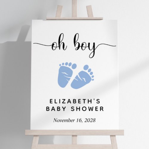Baby Boy Shower Blue Feet Welcome Foam Board