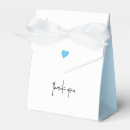 Baby Boy Shower Blue Heart Ribbon Thank You Favor Boxes