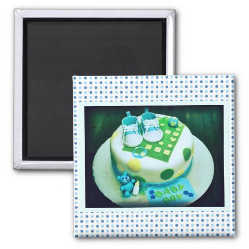 Baby Boy Shower Cake Magnet