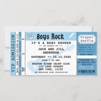 BABY BOY SHOWER CONCERT TICKET INVITATION