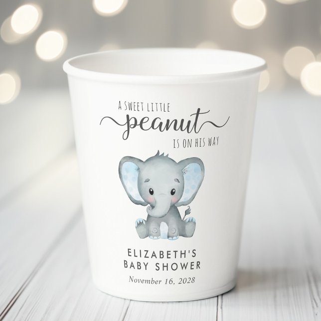 Baby Boy Shower Cute Elephant  Paper Cups (Creator Uploaded)