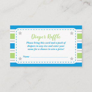 Baby Boy Shower Dinosaur Diaper Raffle Card