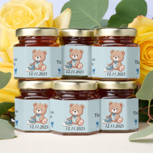 Baby Boy Shower Honey Jar Favor Cute Teddy Bear Honey Jar Favors
