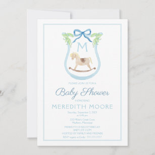 Baby Boy Shower Invitation with Crest 