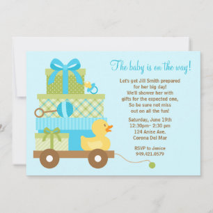 Baby Boy Shower Invitation with Matching Envelopes