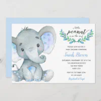 Semi-Custom Safari Wild Baby Elephant Adventure outlets Watercolor Shower Birthday Invitation