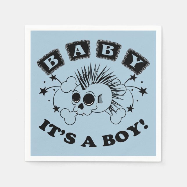 Baby Boy Shower Paper Napkins (Front)