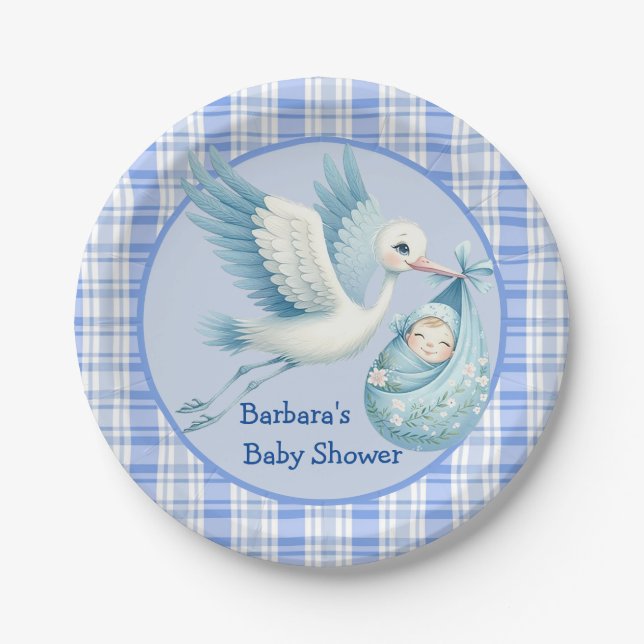 Baby Boy Shower Paper Plates (Front)