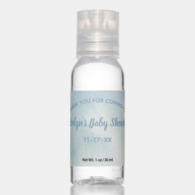 Baby Boy Shower Personalized Favors Hand Sanitizer (Front)
