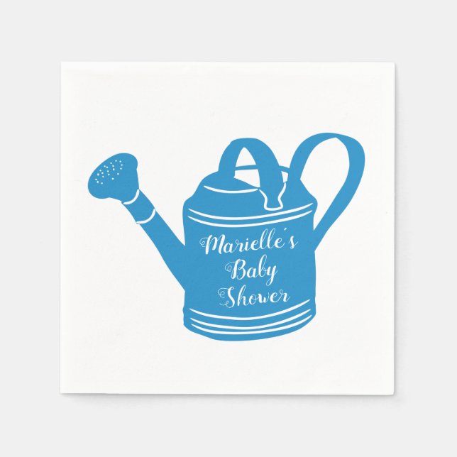 Baby Boy Shower Personalized Message Watering Can Napkins (Front)