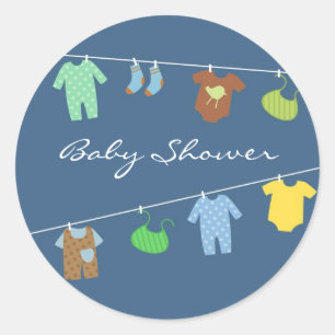 Baby Boy Shower Sticker