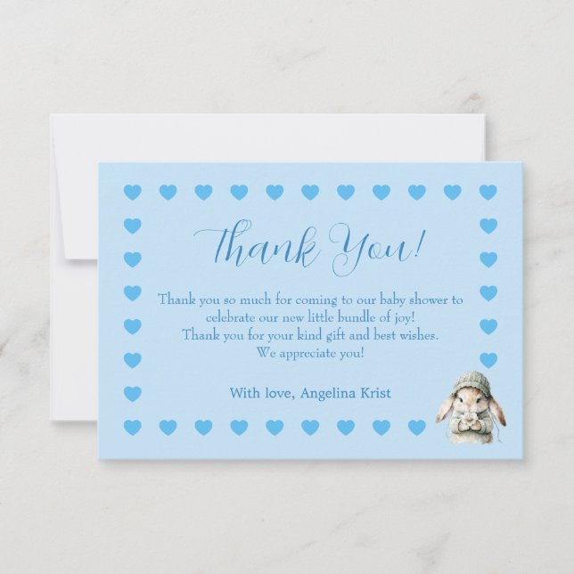 Baby Boy Shower Thank You Card (Front)