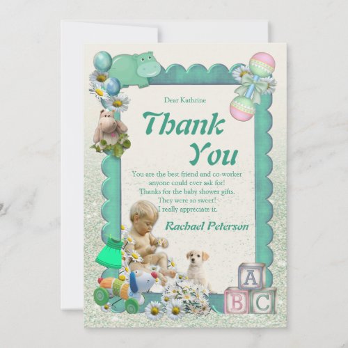 Baby Boy Shower Tweets Thank You Card