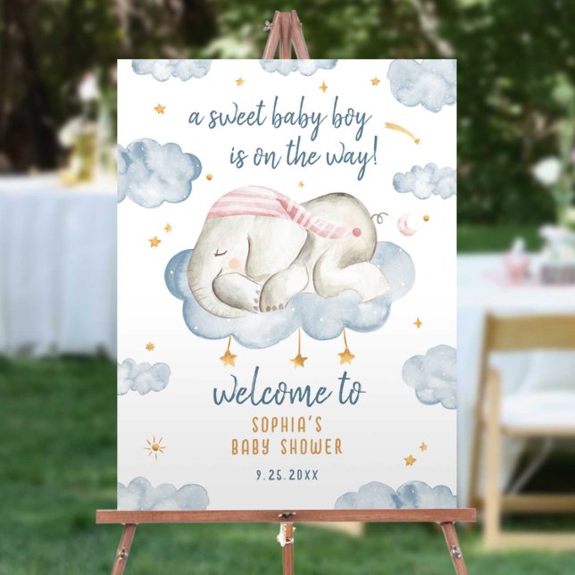 Baby Boy Shower Welcome / Favors Sign - Elephant (Creator Uploaded)