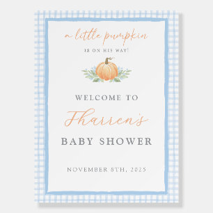 Baby Boy Shower Welcome Sign A Little Pumpkin
