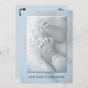 Baby Boy Shower with Baby Feet Invitation