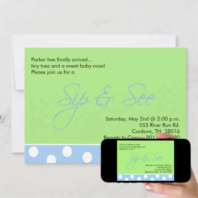 Baby Boy Sip and See Invitations Zazzle