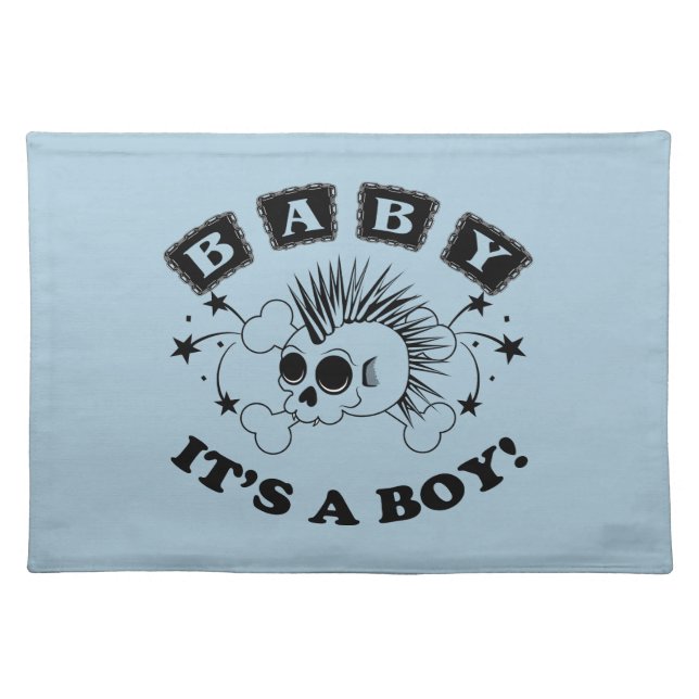 Baby Boy Skull Placemat (Front)