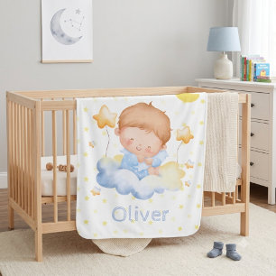 Baby Boy Sleepy Stars and moon Blanket