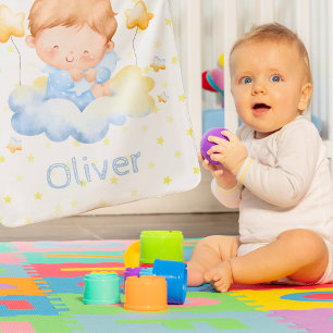 Baby Boy Sleepy Stars and moon  Blanket