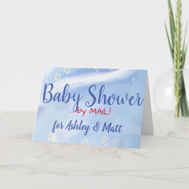 Baby Boy Soft Daisies Watercolor Gift Card (Front)
