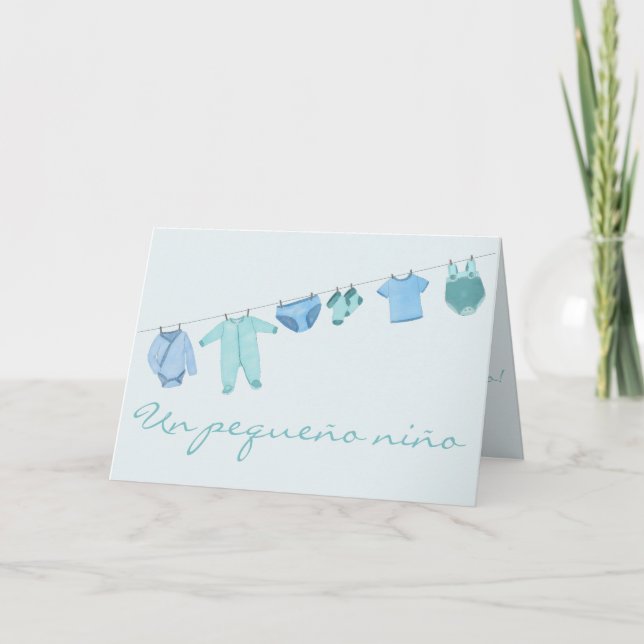 Baby Boy Spanish Congratulations Card (Front)