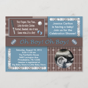 Baby boy sports shower invitation