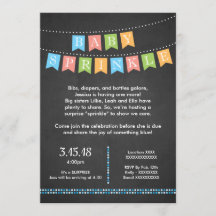 Baby Boy Sprinkle Invitation