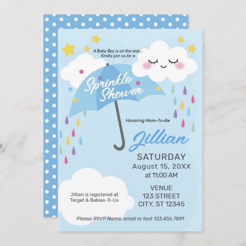 Baby Boy Sprinkle Shower Invitation