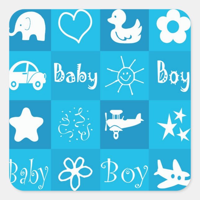 Baby boy square sticker (Front)