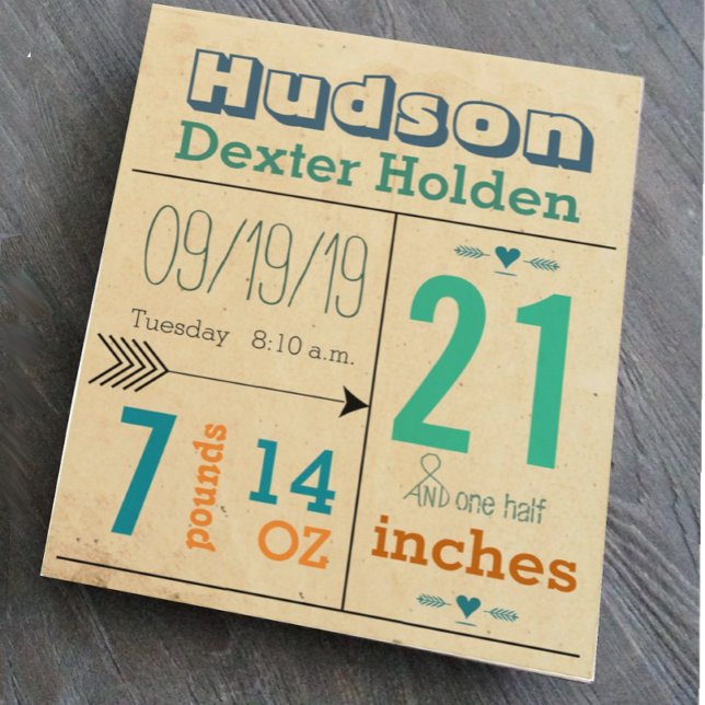 Baby Boy Stats on Wood Canvas (Creator Uploaded)