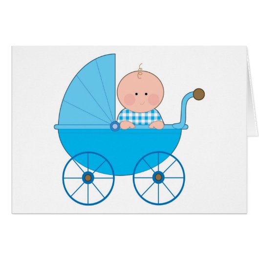 Baby Boy Stroller Cards (Front Horizontal)