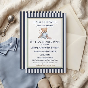 Baby Boy Teddy Bear Baby Shower Invitation