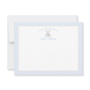 Baby Boy Teddy Bear Baby Shower Thank You Cards