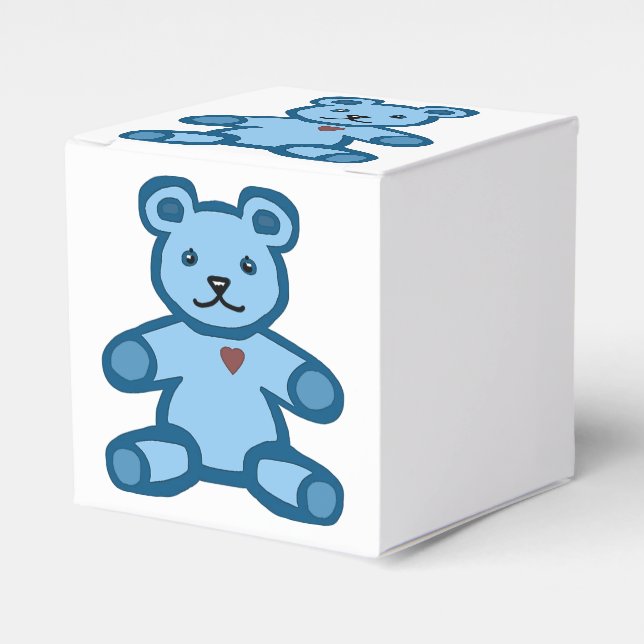 Baby boy teddy bear favor boxes (Front Side)