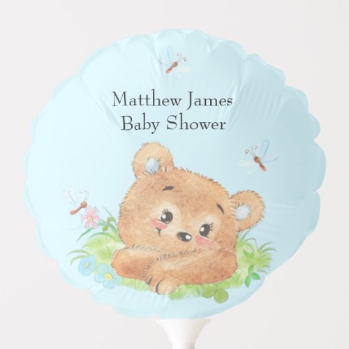 Baby Boy Teddy Bear Shower Theme  Balloon