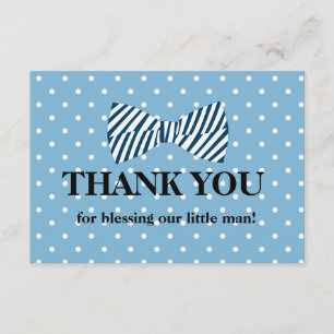Baby Boy Thank You Card, Little Man Bow Tie