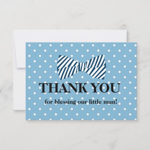 Baby Boy Thank You Card Little Man Bow Tie