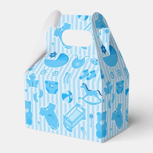 Baby Boy Things Pattern Blue  Favor Boxes