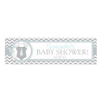 Baby Boy Tie Chevron Print Baby Shower Banner