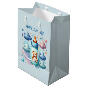 Baby boy train customizable  medium gift bag