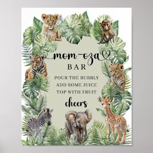 Baby Boy Tropical Jungle Safari Mom_osa bar Sign