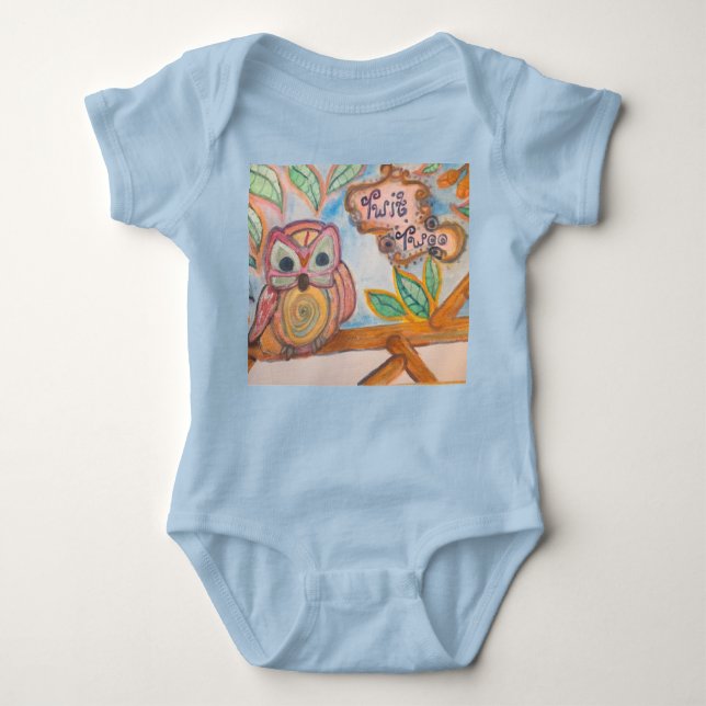 Baby Boy Twit Twoo Owl Bodysuit (Front)