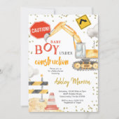 Baby Boy Under Construction Baby Shower Invitation (Front)