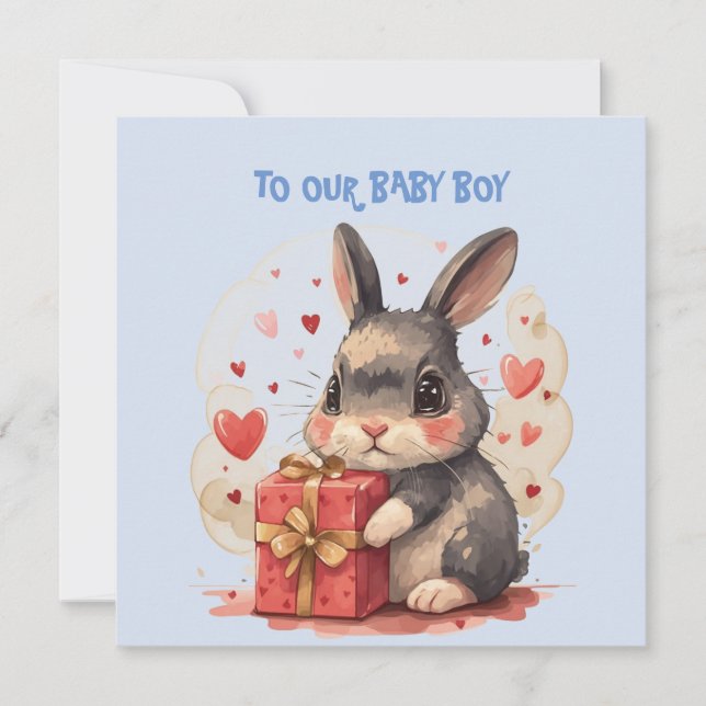 Baby Boy Valentine  Card (Front)
